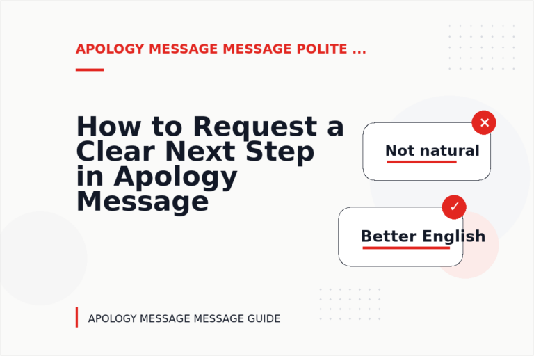 How to Request a Clear Next Step in Apology Message Message English
