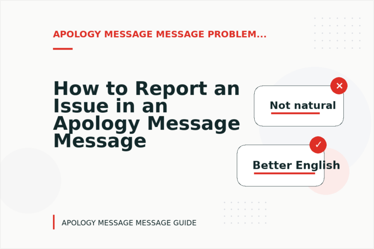 How to Report an Issue in an Apology Message Message How to Report an Issue in an Apology Message Message