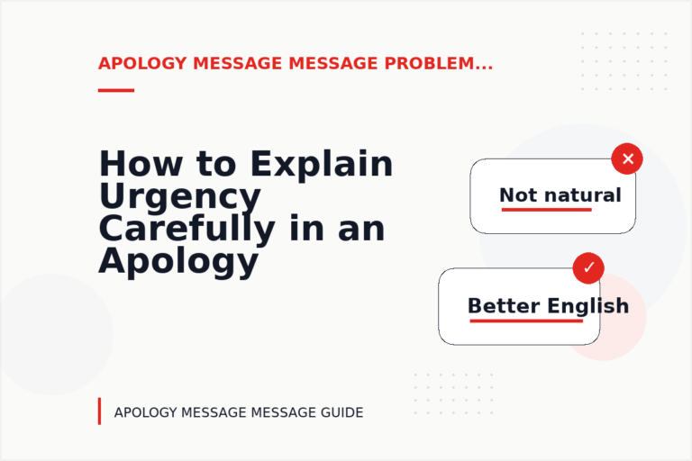 How to Explain Urgency Carefully in an Apology Message Message