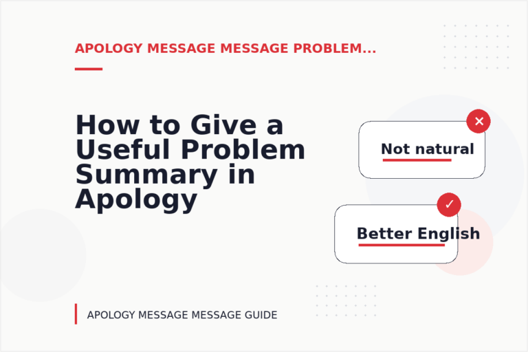 How to Give a Useful Problem Summary in Apology Message Message English How to Give a Useful Problem Summary in Apology Message Message English